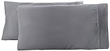 Amazon Basics - Funda de almohada de microfibra, 2 unidades, 50 x 80 cm - Gris oscuro