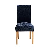 Amazon Brand - Umi Fundas para sillas de Comedor elásticas Suave Azul Marino（Juego de 6） 46x46x60cm