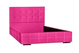 Cabecero de Cama Modelo Flipper, Tipo bañera, tapizado en Polipiel de Color Rosa.para somier o canapé de 135 x 190cm. Pro Elite.
